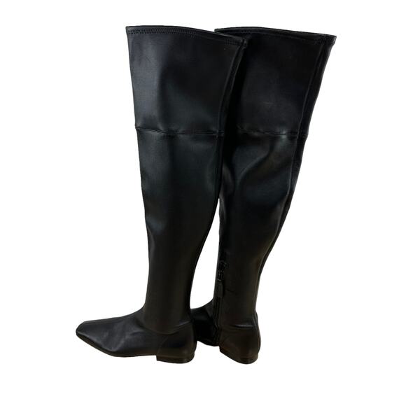 Vince NWOB Nissa 2 Over the Knee Boots Black Size 5M 100% Leather Square Toe - Picture 6 of 10
